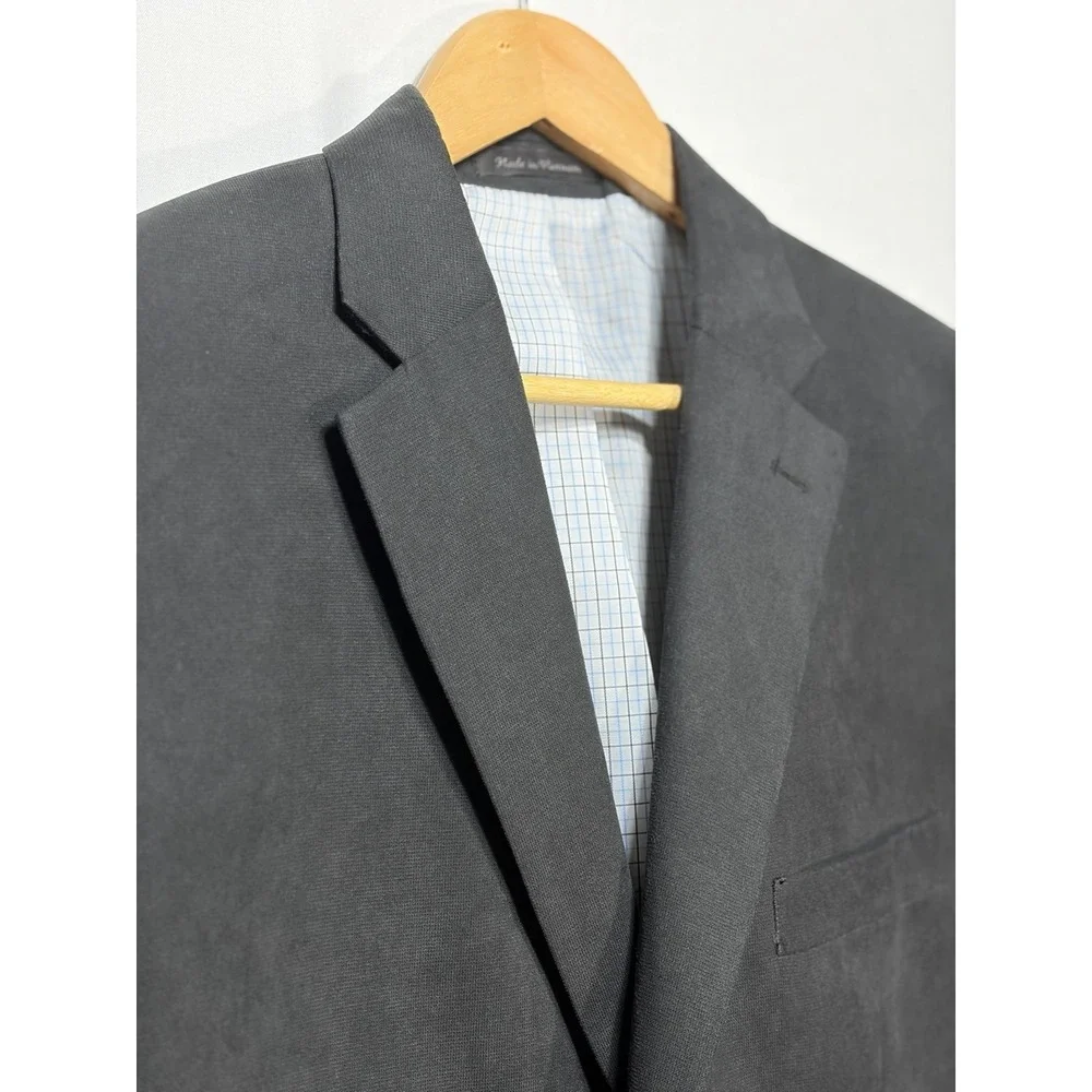 Lauren Ralph Lauren Faux Micro Suede Dark Gray Sport Coat 2 Button Blazer 44R